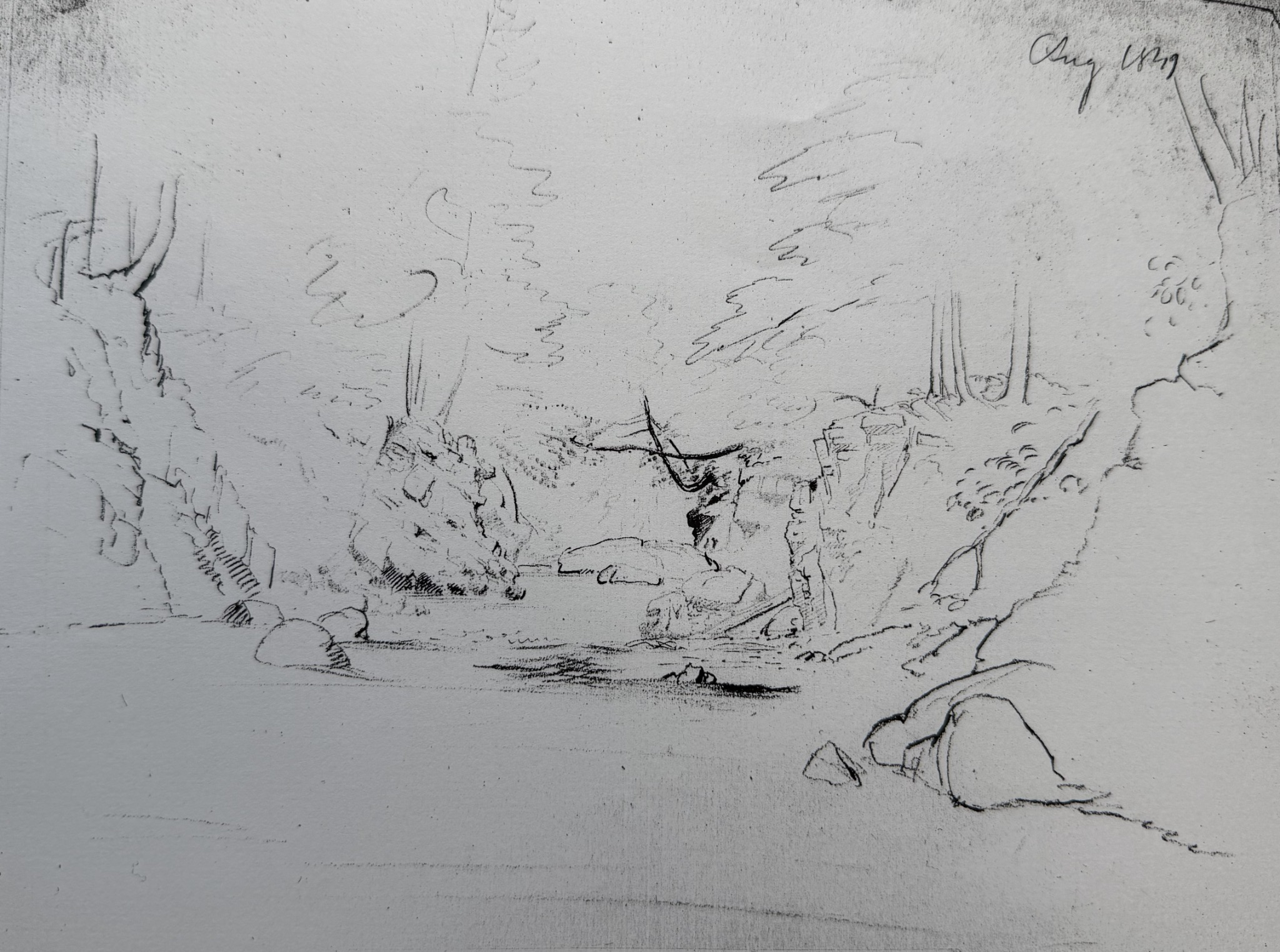 Freeman Brook (?) near Cuttingsville, Vermont, August 1849